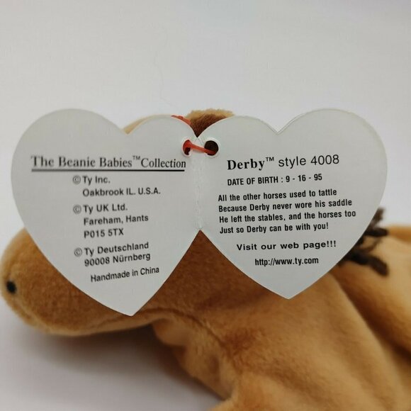 Ty The Beanie Baby Collections Brown Derby The Horse Soft Plush Toy 8X4 In - Picture 8 of 9